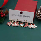 Christmas Earring Set Creative Design Santa Claus Snowman Snowflake Stars Christmas Tree Earrings and Earrings