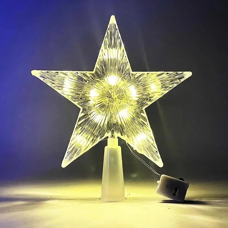 15/18cm Christmas Decoration LED Star Light Christmas Tree Pendant Ornaments for Home Decor Navidad New Year 2025 Gift Accessory