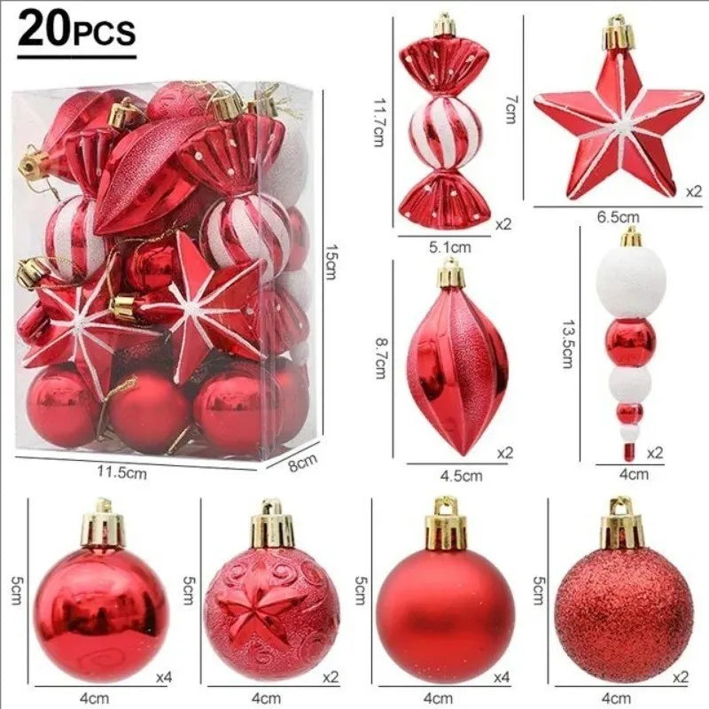 20/29pcs Christmas Ball Decoration Hanging Christmas Tree Pendant Ornaments For Home Room Decor New Year 2026 Gifts Accessories