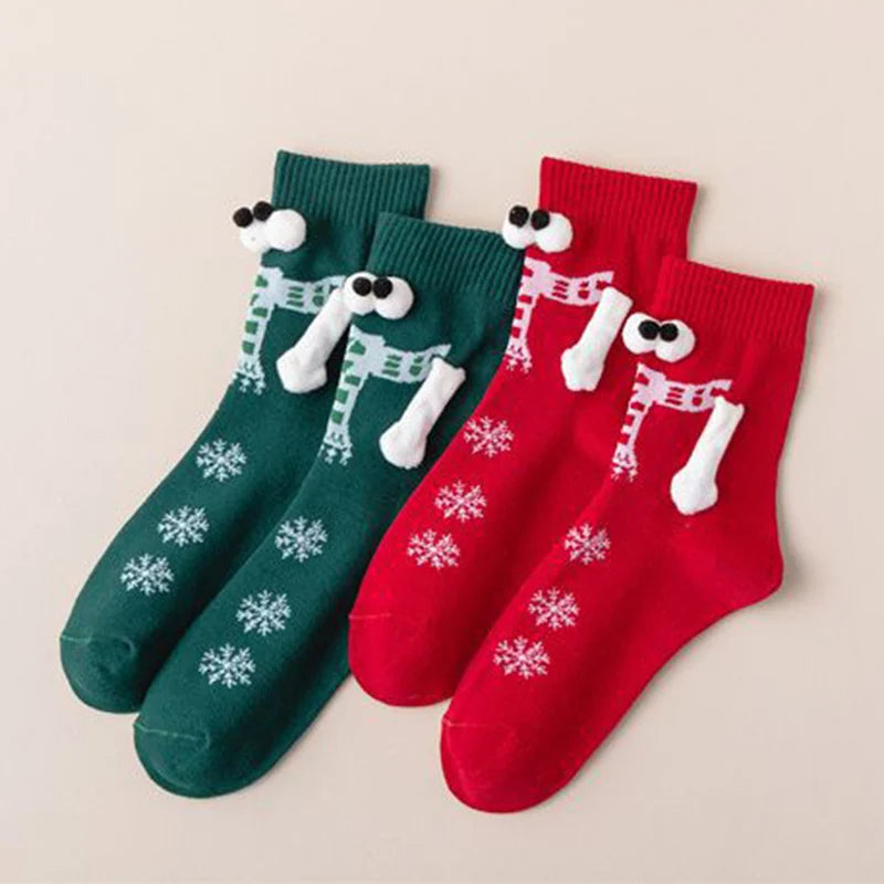 Christmas Socks for Couples Funny Holding Hands Stockings Fillers Christmas Gifts Hand In Hand Cotton Magnetic Socks Men Women