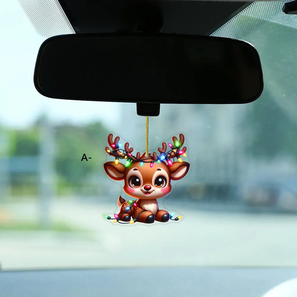 Cartoon Christmas Pendant 2D Flat Acrylic Christmas Decoration Xmas Tree Hanging Ornament 2025 Navidad Decor 2026 New Year Gifts