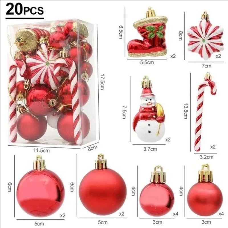 20/29pcs Christmas Ball Decoration Hanging Christmas Tree Pendant Ornaments For Home Room Decor New Year 2026 Gifts Accessories