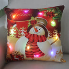 Fundas de almohada de Navidad con dibujos animados, 18x18 pulgadas, LED, Decoración de luces para el hogar, habitación de niños