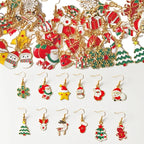 50PCS Christmas Cartoon Series Earrings, Made of Alloy with Drip Glaze Technique, Are Perfect for Christmas Surprise Gifts
