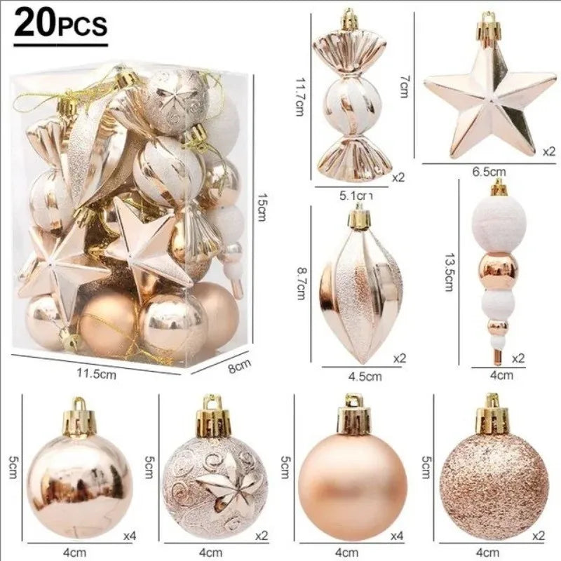 20/29pcs Christmas Ball Decoration Hanging Christmas Tree Pendant Ornaments For Home Room Decor New Year 2026 Gifts Accessories