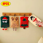 Xmas Cute Hanging Hand Towel: Thick Coral Fleece, Absorbent Quick-Dry Kitchen Rag, Christmas Home Decor & Friend Gift