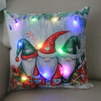 Fundas de almohada de Navidad con dibujos animados, 18x18 pulgadas, LED, Decoración de luces para el hogar, habitación de niños