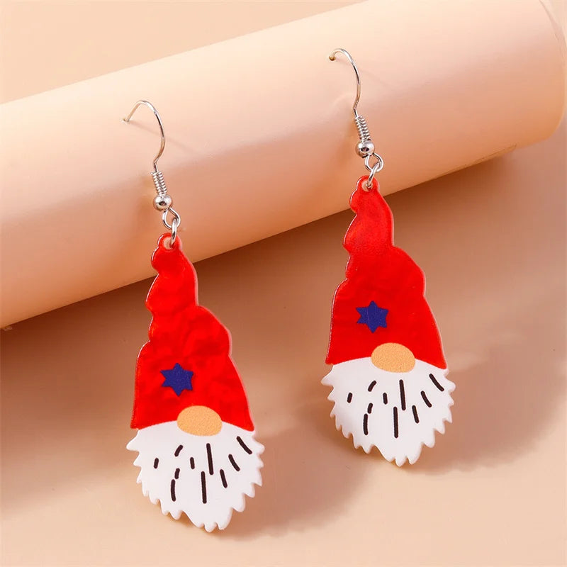Aihua Cute Christmas Earrings For Women Xmas Festive Christmas Tree Santa Deer Sock Gingerbread Man Earrings Happy New Year Gift