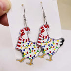 New Christmas Earrings Christmas Socks Hats Snowman Cute Cat Acrylic Earrings for Women Jewelry Gift Wholesale