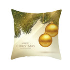 Funda de almohada de campana de bola dorada de Navidad, funda de cojín de asiento de oficina de coche, Serie Dorada, decoración