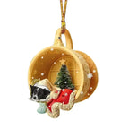 Christmas Tree Pendant Dog Animal Drop Ornament In Snow Pocket Hanging New Year Festive Party Supplies Room Decoration Xmas Gift