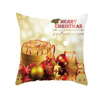 Funda de almohada de campana de bola dorada de Navidad, funda de cojín de asiento de oficina de coche, Serie Dorada, decoración