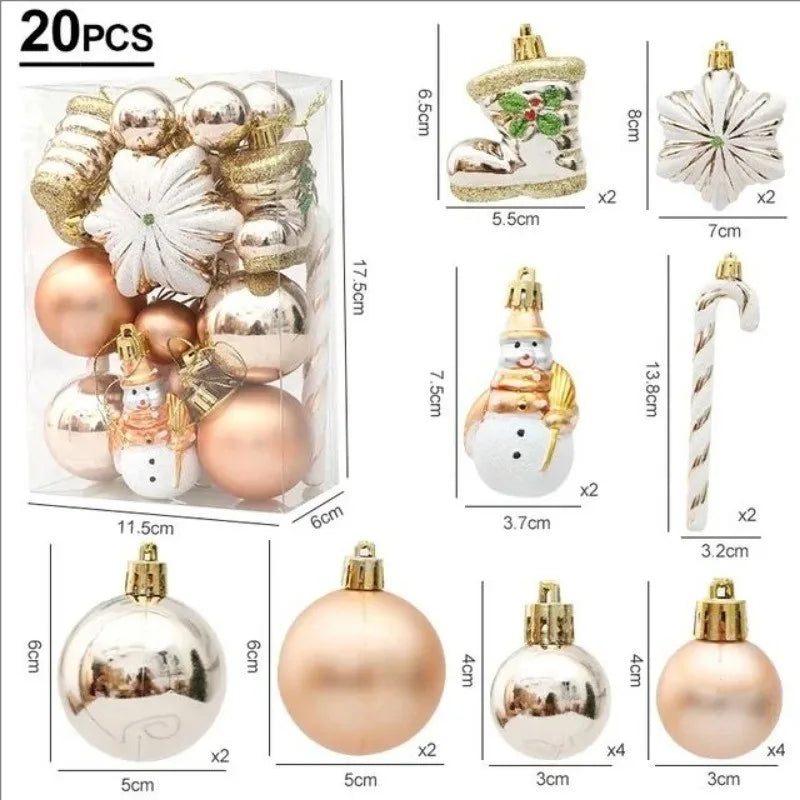 20/29pcs Christmas Ball Decoration Hanging Christmas Tree Pendant Ornaments For Home Room Decor New Year 2026 Gifts Accessories