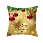 Funda de almohada de campana de bola dorada de Navidad, funda de cojín de asiento de oficina de coche, Serie Dorada, decoración