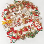 50PCS Christmas Cartoon Series Earrings, Made of Alloy with Drip Glaze Technique, Are Perfect for Christmas Surprise Gifts