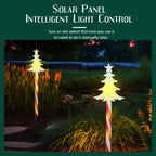 5PCS Outdoor Solar Christmas Lawn Lights, LED Santa Claus Snowman Christmas Tree Stake, Waterproof Garden Pathway Decoration