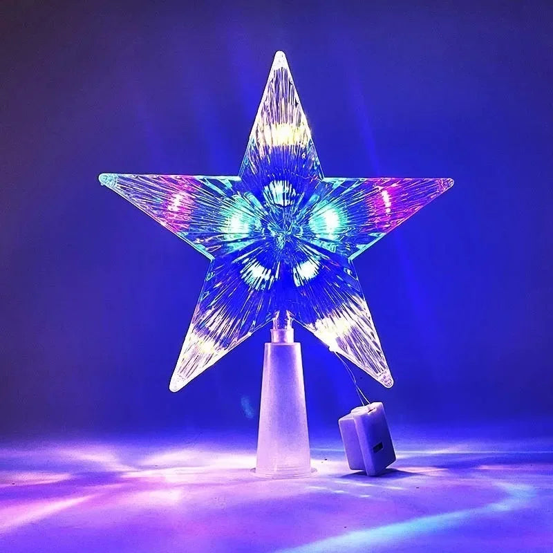 15/18cm Christmas Decoration LED Star Light Christmas Tree Pendant Ornaments for Home Decor Navidad New Year 2025 Gift Accessory
