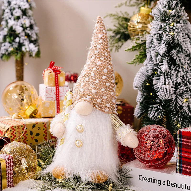 LED Christmas Decorations Light Bedroom Christmas Gnomes Plush Doll Ornaments Knited Elf Dwarf Gift Home Indoor Table Decor Lamp