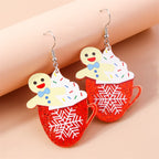 Aihua Cute Christmas Earrings For Women Xmas Festive Christmas Tree Santa Deer Sock Gingerbread Man Earrings Happy New Year Gift