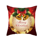 Funda de almohada de campana de bola dorada de Navidad, funda de cojín de asiento de oficina de coche, Serie Dorada, decoración